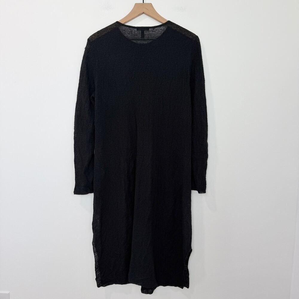 Eileen Fisher Textured Knit Long Duster Cardigan 100% Linen size Large - Picture 2 of 6